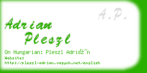 adrian pleszl business card